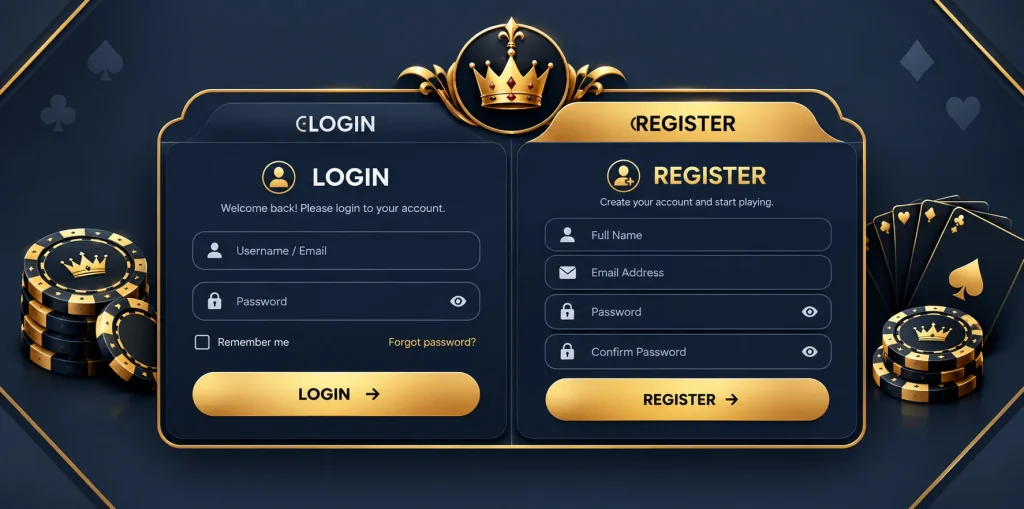 royal casino register & login