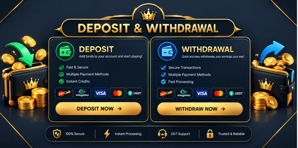 royal casino deposit & withdrawal